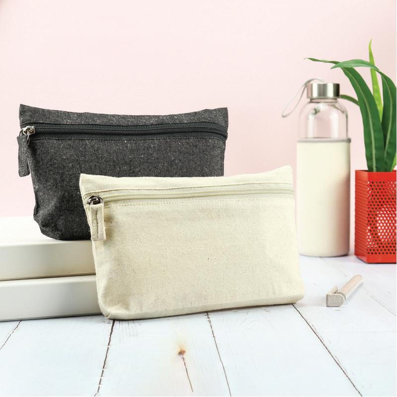 Cotton Pouch With Front Zipper